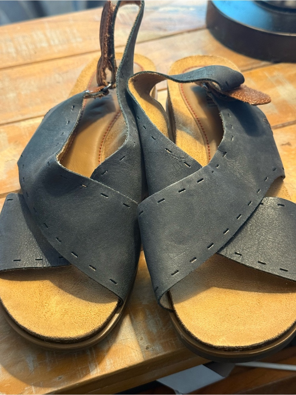 Cobb Hill by New Balance Black Crisscross Slingback Sandals